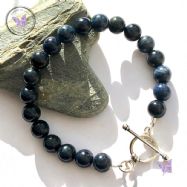 Dumortierite Healing Bracelet with Silver Toggle Clasp